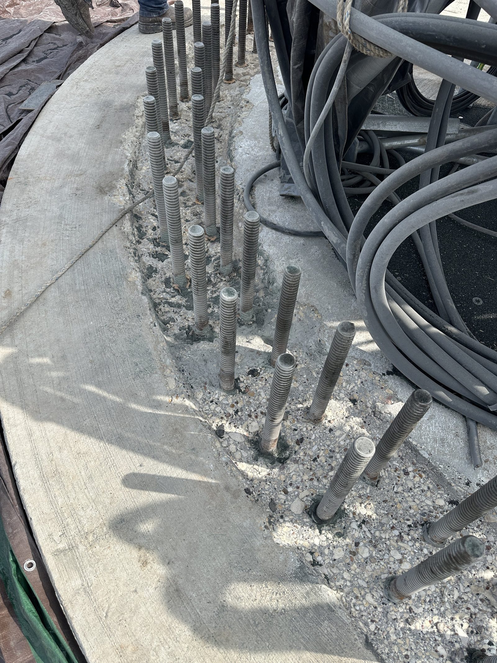 blasting a concrete pad of a wind turbine.JPG