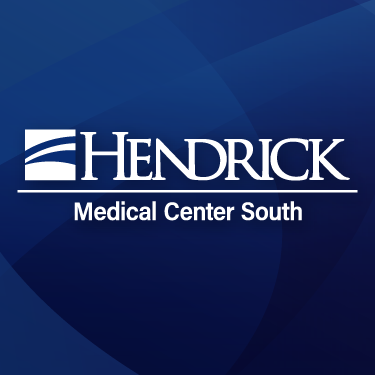 Hendrick Medical Center South logo on a blue background.